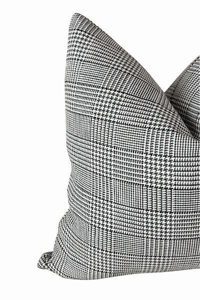 Black and Ivory Plaid Pillow Cover | Neutral Throw Pillow | Modern Classic Decor