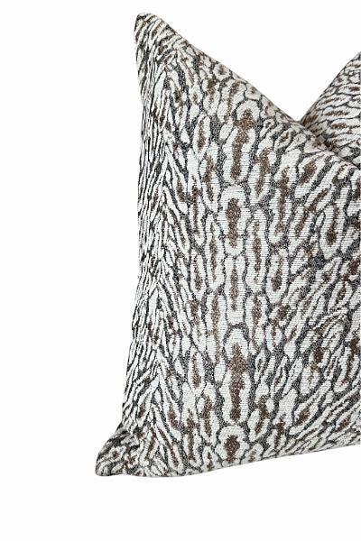 Textured Neutral Pillow Cover | Brown Cream Woven Accent Cushion | Modern Decorative Throw Pillow