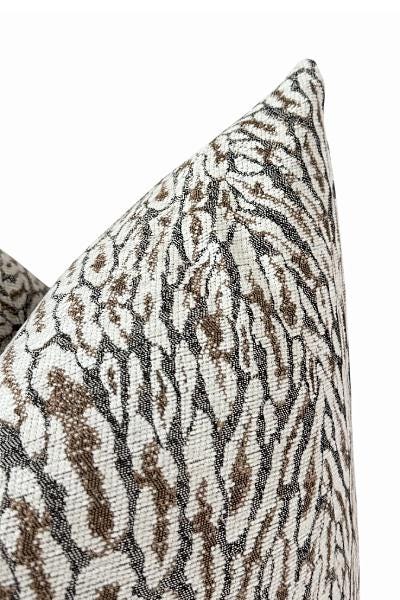 Textured Neutral Pillow Cover | Brown Cream Woven Accent Cushion | Modern Decorative Throw Pillow
