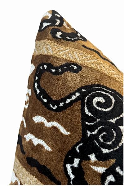 Brown Tiger Pillow Cover | Chinoiserie Accent Pillow | Decorative Animal Print Cushion