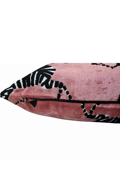 Rose Zebra Pillow Cover | Velvet Animal Print Accent Pillow | Decorative Throw Cushion