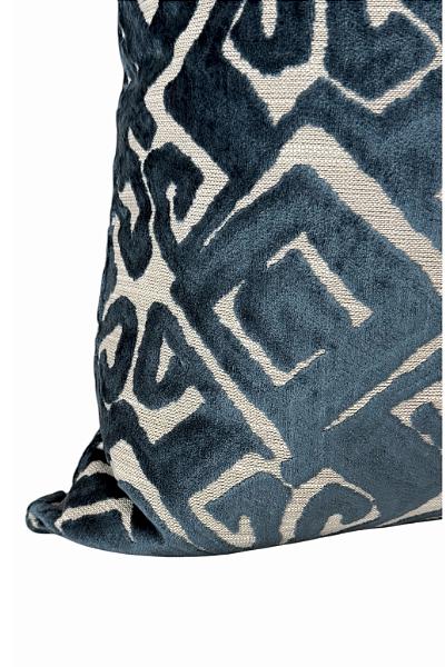 Blue Velvet Pillow Cover | Geometric Accent Pillow | Decorative Throw Cushion