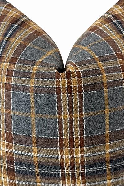 Brown Plaid Pillow Cover with Rustic Farmhouse Style