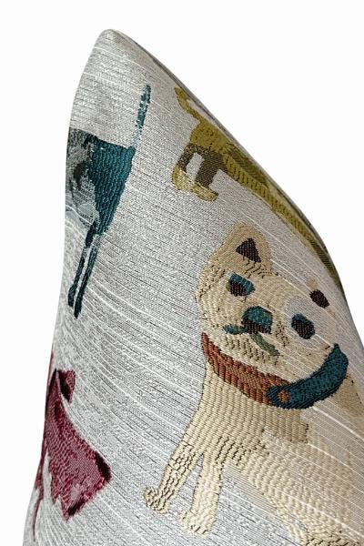 Whimsical Dog Pillow Cover | Decorative Animal Print Accent Pillow | Novelty Throw Cushion