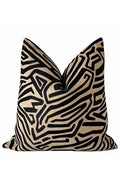 Neutral Black & Tan Abstract Pillow Cover | Modern Boho Cushion | Zipper Closure
