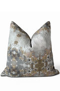 Gray & Gold Textured Pillow Cover | Neutral Modern Cushion | Zipper Closure