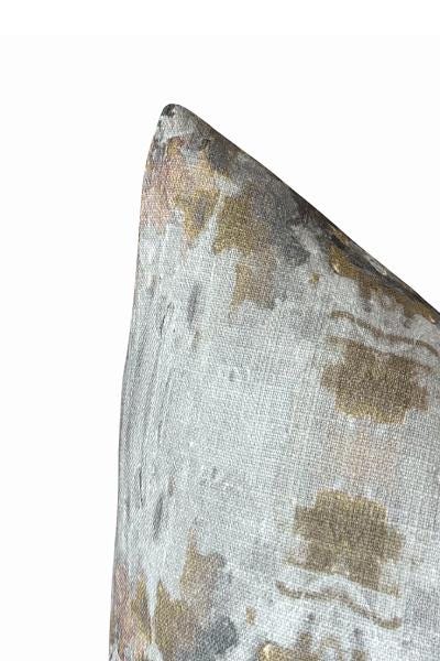 Gray & Gold Textured Pillow Cover | Neutral Modern Cushion | Zipper Closure