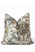 Vintage Floral Linen Pillow Cover | Neutral Botanical Cushion | Zipper Closure