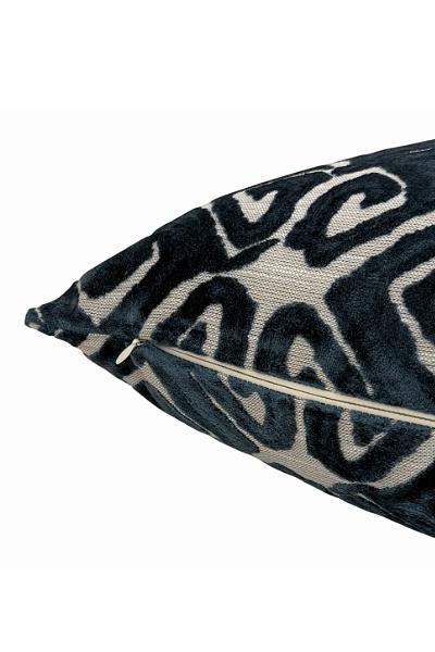 Blue Velvet Pillow Cover | Geometric Accent Pillow | Decorative Throw Cushion