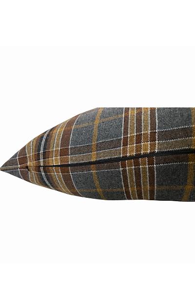 Brown Plaid Pillow Cover with Rustic Farmhouse Style