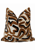 Brown Black Abstract Pillow Cover, Modern Cream Decorative Cushion, Designer Accent Throw Pillow