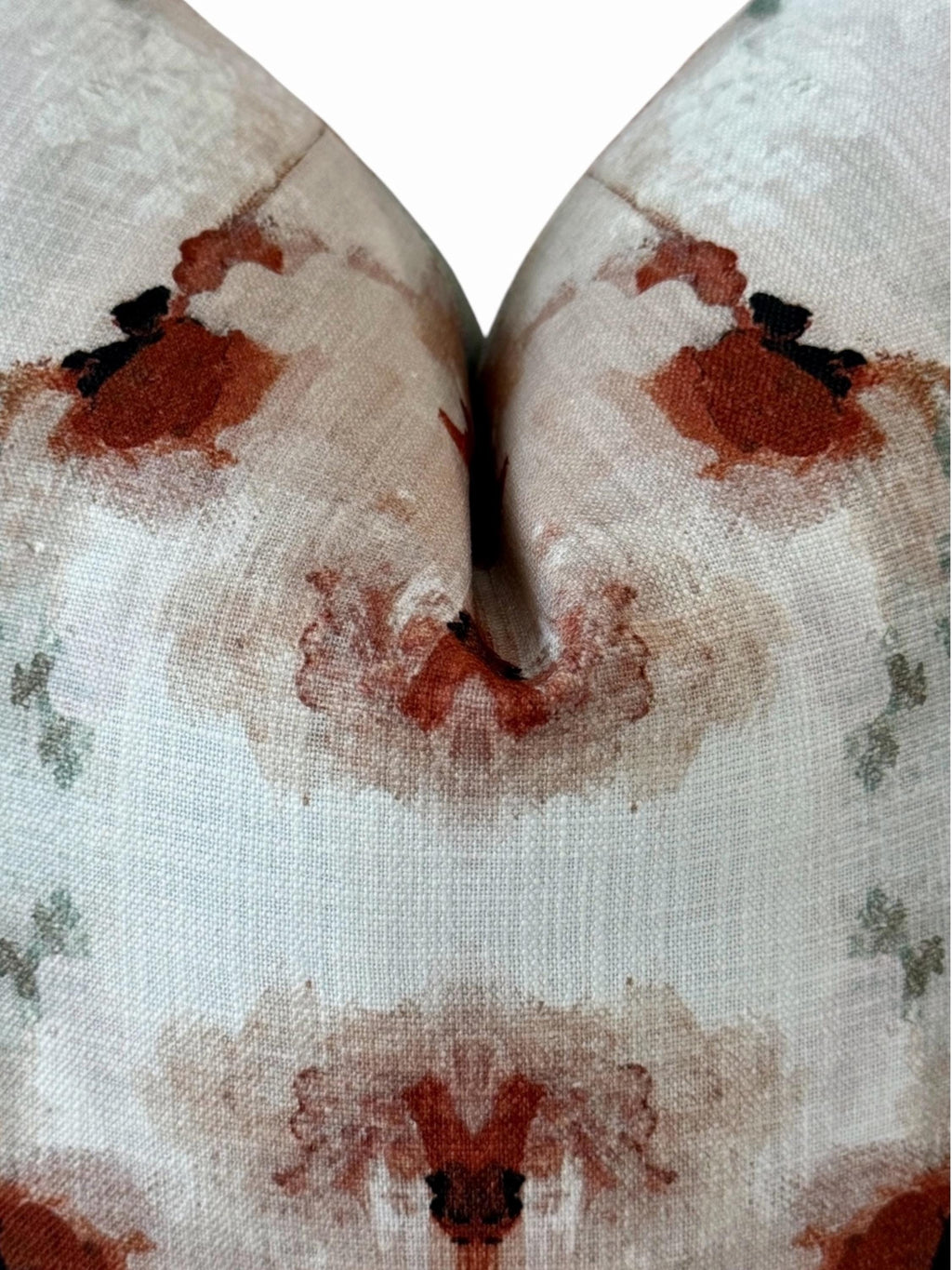 Abstract Watercolor Pillow Cover, Aqua Rust Neutral Boho Throw Pillow