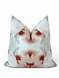 Abstract Watercolor Pillow Cover, Aqua Rust Neutral Boho Throw Pillow