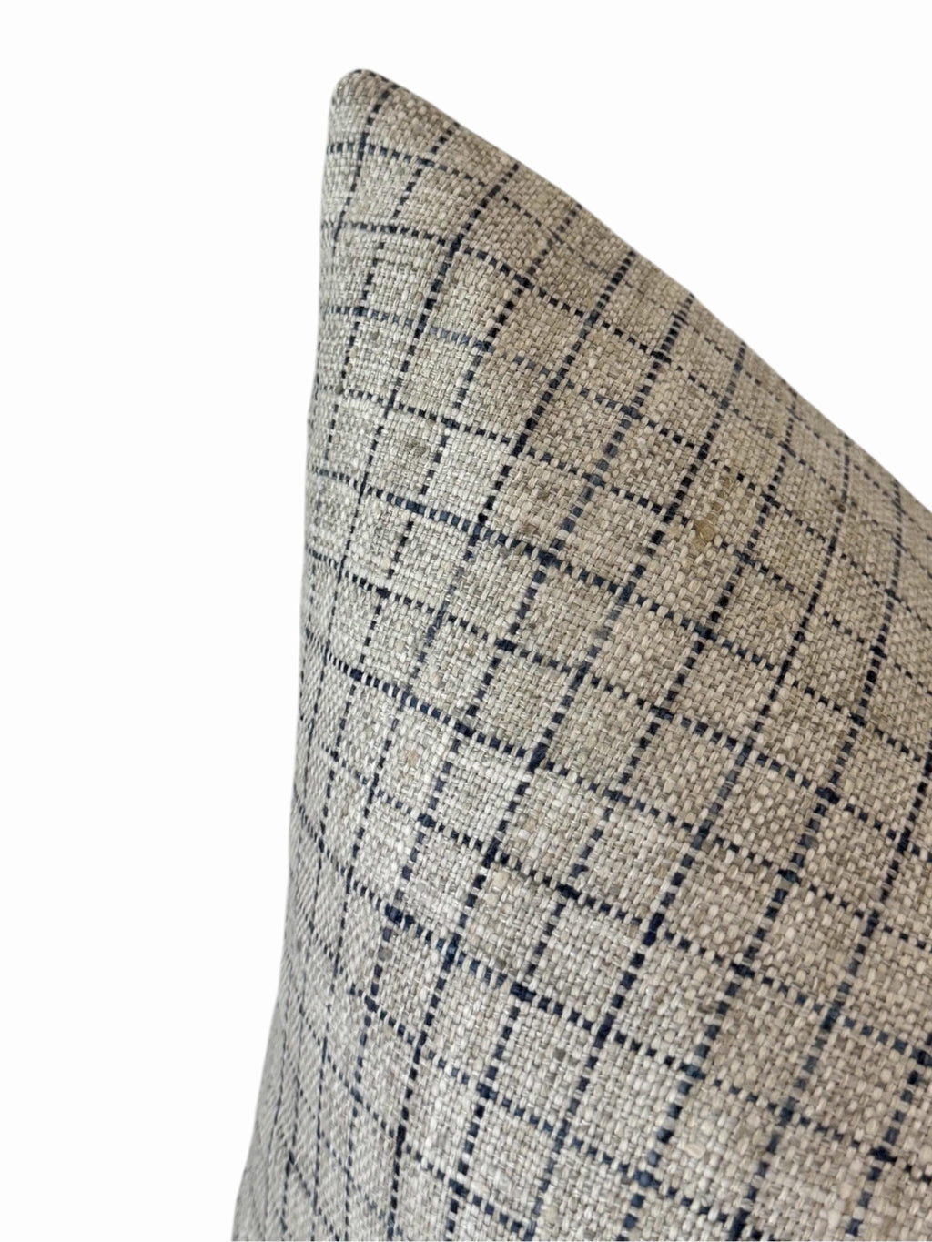 Beige Plaid Pillow Cover, Textured Farmhouse Cushion, Neutral Sofa Accent Decor
