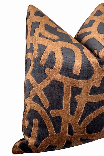 Espresso Brown Black Velvet Pillow Cover, Modern Designer Cushion, Luxury Accent Decor