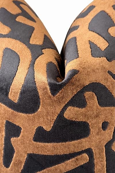 Espresso Brown Black Velvet Pillow Cover, Modern Designer Cushion, Luxury Accent Decor