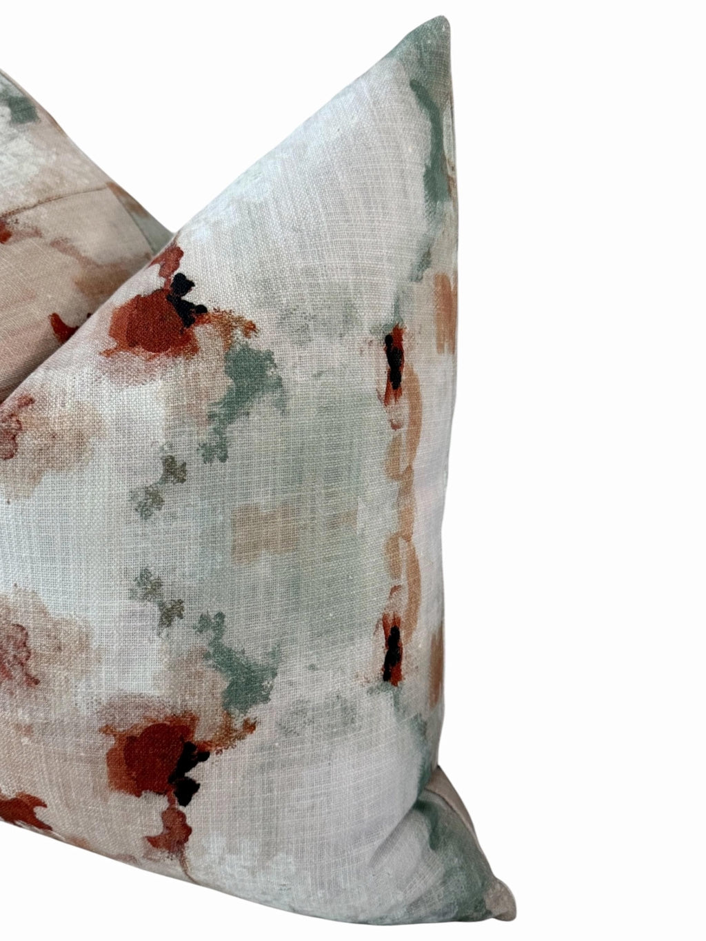 Abstract Watercolor Pillow Cover, Aqua Rust Neutral Boho Throw Pillow