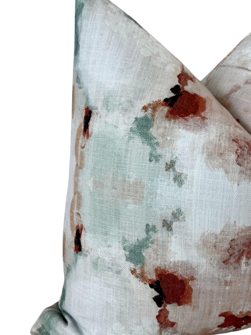 Abstract Watercolor Pillow Cover, Aqua Rust Neutral Boho Throw Pillow