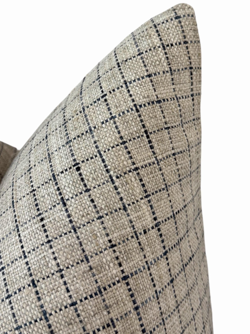 Beige Plaid Pillow Cover, Textured Farmhouse Cushion, Neutral Sofa Accent Decor