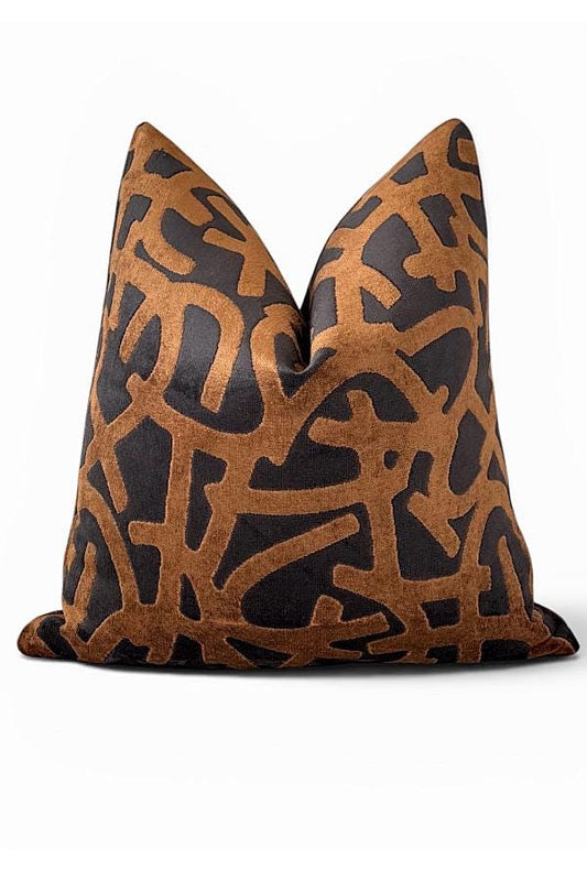 Espresso Brown Black Velvet Pillow Cover, Modern Designer Cushion, Luxury Accent Decor