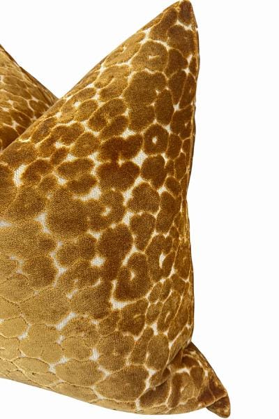 Golden Yellow Velvet Pillow Cover, Textured Floral Accent Cushion, Luxury Home Decor