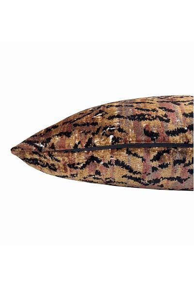 Rust Gold Velvet Pillow Cover, Abstract Animal Print Cushion, Designer Accent Decor