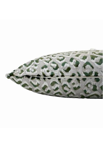 Green Leopard Pillow Cover, Beige Animal Print Cushion, Designer Accent Decor