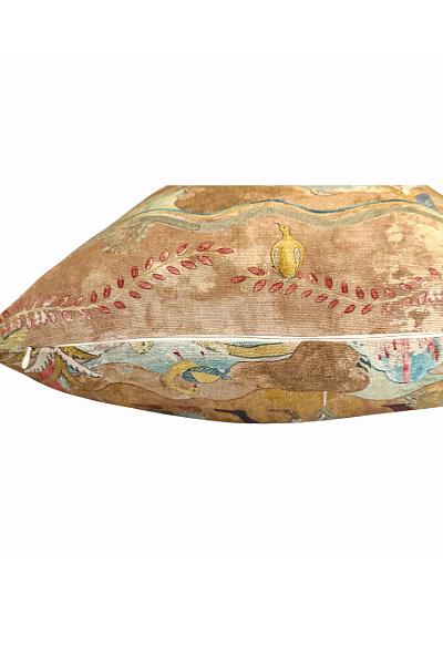 Egyptian Inspired Velvet Pillow Cover, Ancient Camel Print, Neutral Gold Boho Decor