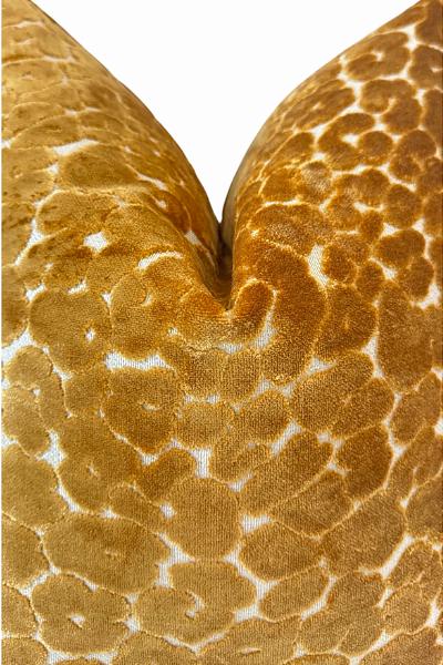 Golden Yellow Velvet Pillow Cover, Textured Floral Accent Cushion, Luxury Home Decor