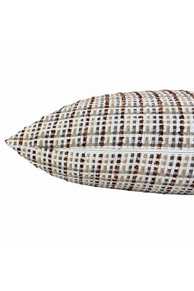 Neutral Woven Plaid Pillow Cover, Beige Brown Textured Sofa Decor