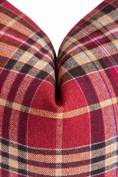 Red Plaid Pillow Cover, Christmas Throw Cushion, Rustic Farmhouse Holiday Decor, Hidden Zipper