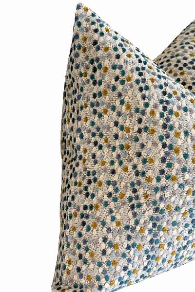 Blue Textured Pillow Cover, Modern Throw Cushion, Coastal Farmhouse Accent, Designer Home Decor