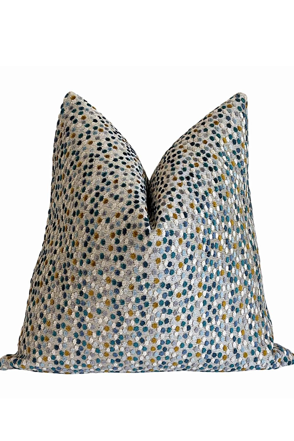 Blue Textured Pillow Cover, Modern Throw Cushion, Coastal Farmhouse Accent, Designer Home Decor