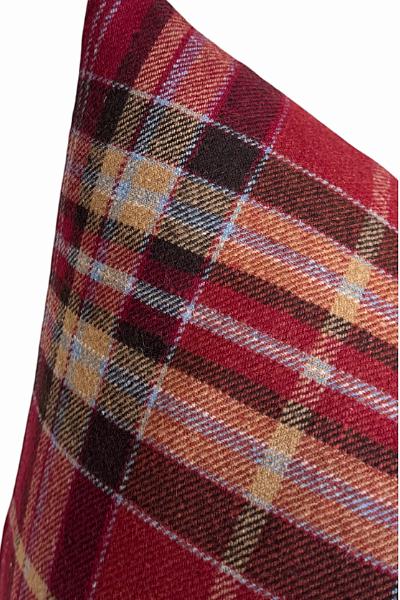 Red Plaid Pillow Cover, Christmas Throw Cushion, Rustic Farmhouse Holiday Decor, Hidden Zipper