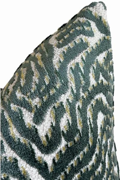 Green Animal Print Pillow Cover, Textured Throw Cushion, Modern Accent, Organic Home Decor