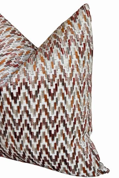 Rustic Geometric Decorative Pillow Cover, Neutral Boho Accent Cushion, Designer Home Decor