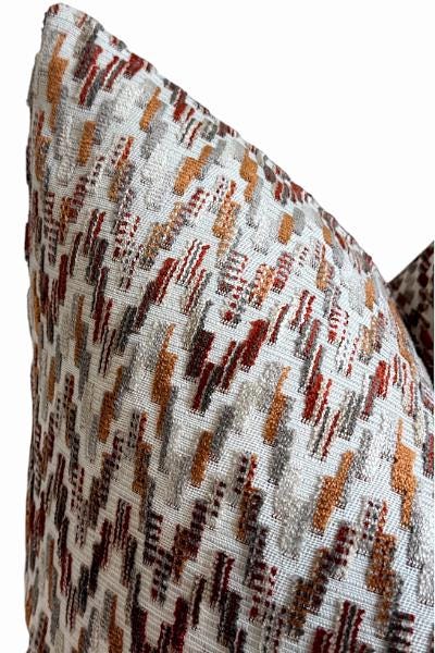 Rustic Geometric Decorative Pillow Cover, Neutral Boho Accent Cushion, Designer Home Decor