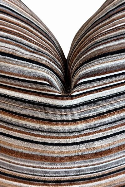 Brown Black Striped Pillow Cover, Neutral Textured Designer Cushion Cover