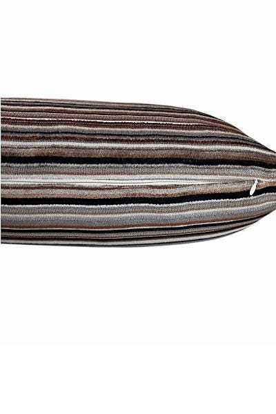 Brown Black Striped Pillow Cover, Neutral Textured Designer Cushion Cover