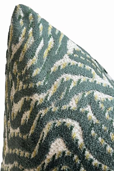 Green Animal Print Pillow Cover, Textured Throw Cushion, Modern Accent, Organic Home Decor