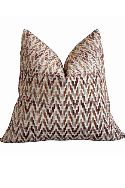 Rustic Geometric Decorative Pillow Cover, Neutral Boho Accent Cushion, Designer Home Decor